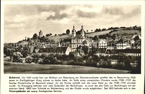 Schoental Jagst Zisterzienserkloster Kat. Schoental