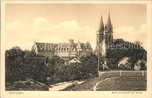 oehringen Hohenlohe Blick auf Schloss und Kirche / oehringen /Hohenlohekreis LKR