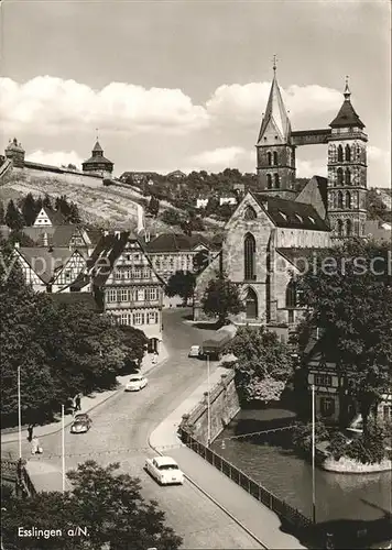 Esslingen Neckar Teilansicht mit Kirche Kat. Esslingen am Neckar