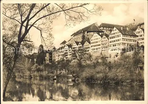 Tuebingen Neckarpartie mit Schlossblick Kat. Tuebingen