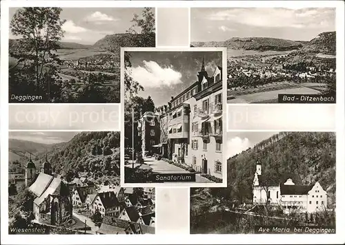 Deggingen Ortsblick Ditzenbach Wiesensteig Sanatorium Ave Maria Kloster Kat. Deggingen