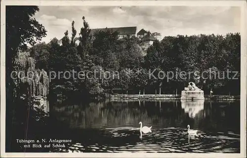 Tuebingen Anlagensee mit Schlossblick Kat. Tuebingen