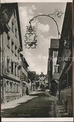 Kuenzelsau Schnurgasse Wirtshausschild Kat. Kuenzelsau