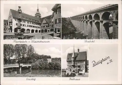 Bietigheim-Bissingen Marktplatz Ullrichsbrunnen Viadukt Enzsteg Rathaus / Bietigheim-Bissingen /Ludwigsburg LKR