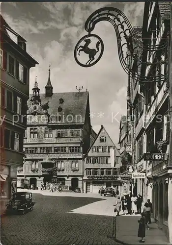 Tuebingen Marktplatz mit Rathaus Kat. Tuebingen