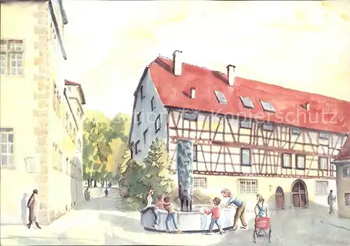 Goeppingen Am Marstall Aquarell Kat. Goeppingen