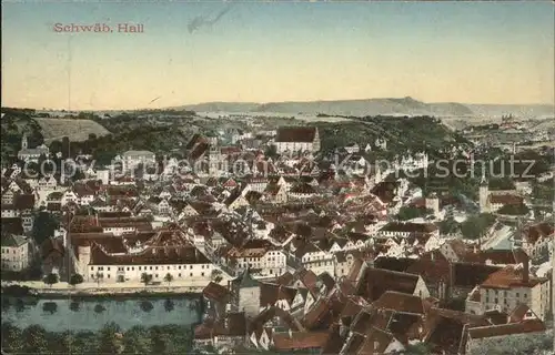 Schwaebisch Hall Blick ueber die Altstadt Kat. Schwaebisch Hall