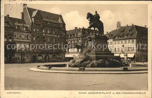 Landau Pfalz Max Josephs Platz Prinzregent Luitpold Statue Reiterstandbild Kat. Landau in der Pfalz