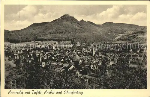 Annweiler Trifels Panorama mit Anebos und Scharfenberg Kat. Annweiler am Trifels