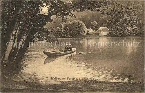 Bad Duerkheim Weiher am Forsthaus Isenach Paddelboot Kat. Bad Duerkheim