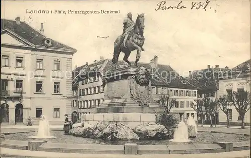Landau Pfalz Prinzregenten Denkmal Reiterstandbild Kat. Landau in der Pfalz
