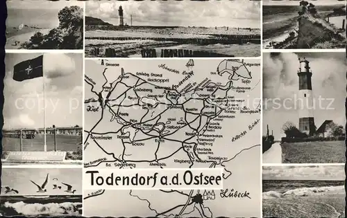 Todendorf Stormarn Strand Leuchtturm Kueste Moewe Landkarte Kat. Todendorf