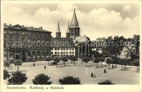 Kaiserslautern Marktplatz und Stiftskirche Kat. Kaiserslautern