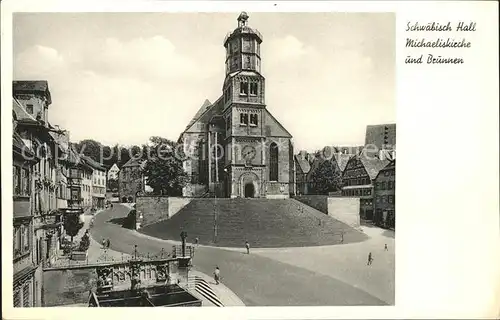 Schwaebisch Hall Michaeliskirche Brunnen Kat. Schwaebisch Hall