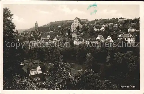 Schwaebisch Hall Blick auf die Altstadt Kirche Kat. Schwaebisch Hall