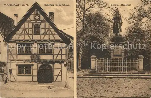 Marbach Neckar Schillers Geburtshaus Schiller Denkmal Dichter Kat. Marbach am Neckar