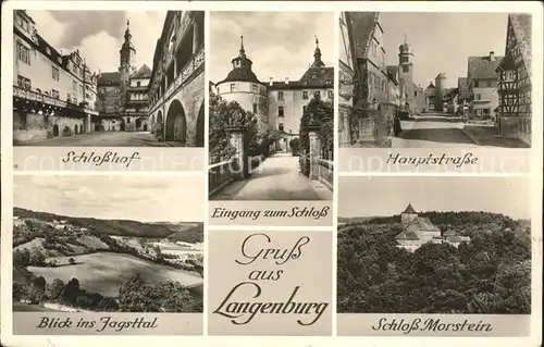 Langenburg Wuerttemberg Schloss Morstein Schlosshof Hauptstrasse Kirche Jagsttal Bromsilber / Langenburg /Schwaebisch Hall LKR