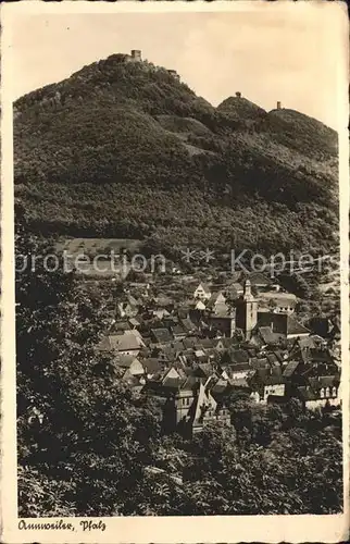 Annweiler Trifels Ortsansicht mit Kirche und Burgdreifaltigkeit Trifels Anebos Muenz / Annweiler am Trifels /Suedliche Weinstrasse LKR