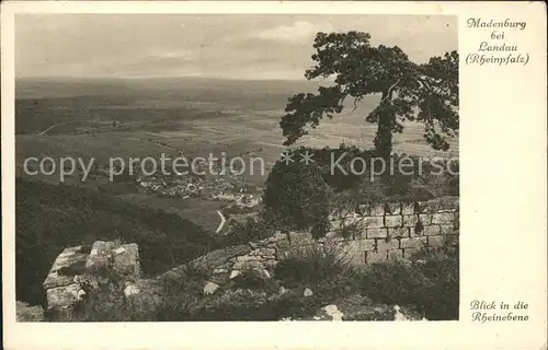 Landau Pfalz Madenburg Blick in die Rheinebene Serie "Du schoene Heimat" Kat. Landau in der Pfalz