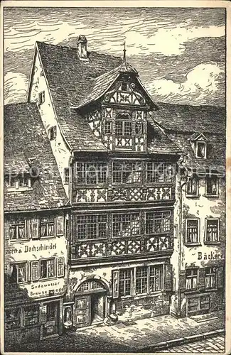 Schwaebisch Hall Renaissancehaus nach Zeichnung von Kunstmaler Schmidt Kuenstlerkarte Kat. Schwaebisch Hall