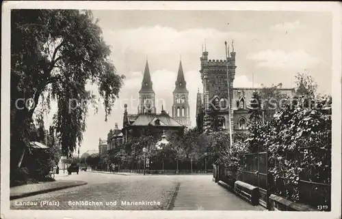 Landau Pfalz Schloesschen Marienkirche Kat. Landau in der Pfalz