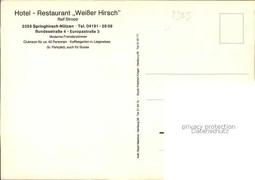 Nuetzen Hotel Restaurant Weisser Hirsch Kat. Nuetzen