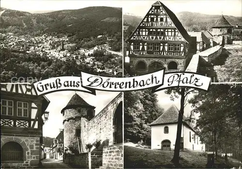 Doerrenbach Pfalz Gesamtansicht Fachwerkhaus Turm Stadtmauer Kirche Kat. Doerrenbach