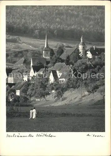 Braunsbach Wuerttemberg Ortsansicht mit Kirche Kat. Braunsbach