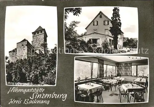 Kleinaspach Burg Lichtenberg Hoehengaststaette Sinzenburg Loewensteiner Berge Kat. Aspach
