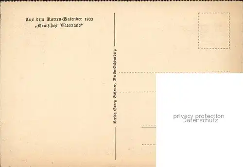 Idar Oberstein Felsenkirche Stadtturm Kartenkalender 1933 Deutsches Vaterland Kat. Idar Oberstein