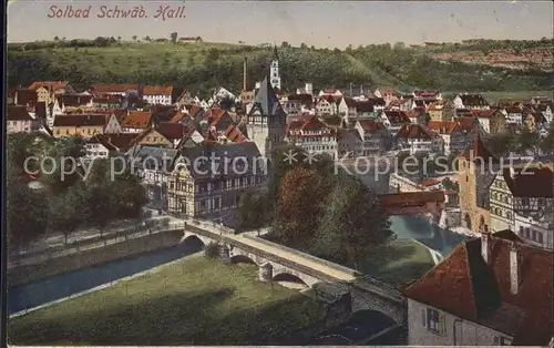 Schwaebisch Hall Blick ueber die Altstadt Solbad Kat. Schwaebisch Hall