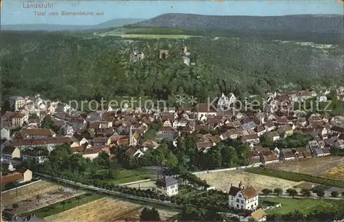 Landstuhl Totalansicht vom Bismarckturm aus gesehen Burgruine Sickingen Kat. Landstuhl