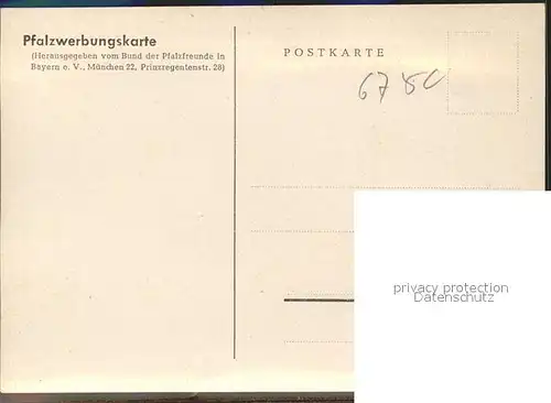 Landau Pfalz Pfalzwerbungskarte Wappen Kompass Weinkrug Kat. Landau in der Pfalz