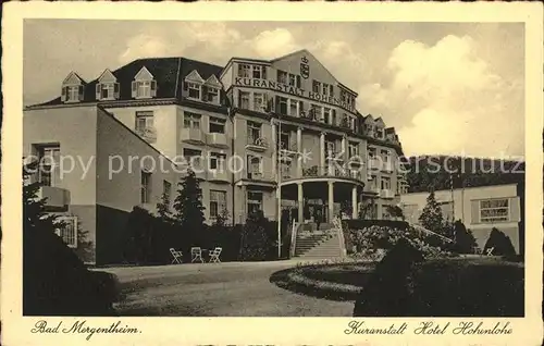 Bad Mergentheim Kuranstalt Hotel Hohenlohe Kat. Bad Mergentheim