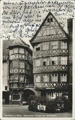 Wertheim Main Hist Haeuser am Marktplatz Kat. Wertheim