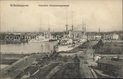 hf18087 Wilhelmshaven Hafenbild Reichskriegshafen Kategorie. Wilhelmshaven Alte Ansichtskarten