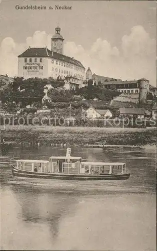 Gundelsheim Wuerttemberg Schloss Hornegg Faehrschiff Kat. Gundelsheim