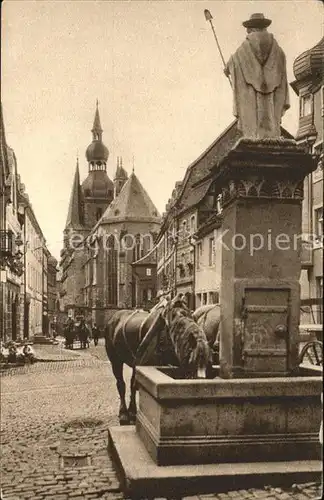 St Wendel Dom Wendelinusbrunnen Pferdetraenke Kat. Sankt Wendel