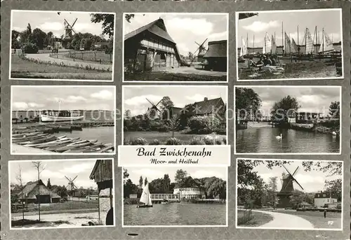 Bad Zwischenahn Windmuehle Bootshafen Fischerhaus Teich Bootsanleger Kat. Bad Zwischenahn