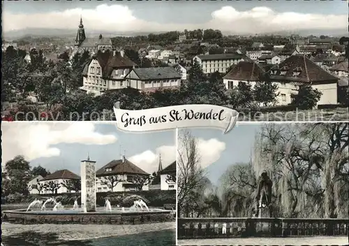 St Wendel Panorama Brunnen Park Kat. Sankt Wendel