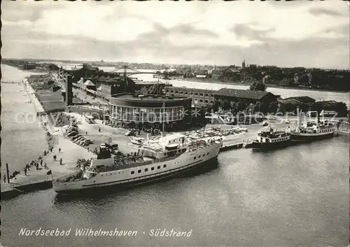 Wilhelmshaven Suedstrand Passagierschiffe Fliegeraufnahme Kat. Wilhelmshaven