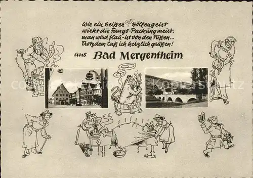 Bad Mergentheim Teilansicht Viadukt Karikaturen Kat. Bad Mergentheim