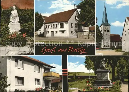 Nassig Denkmal Rathaus Kirche Pfarrhaus  Kat. Wertheim