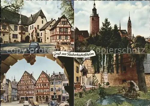 Tauberbischofsheim Altes Schloss Marktplatz Tuermers Turm Stadtkirche Kroete Kat. Tauberbischofsheim