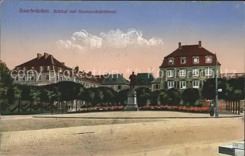 Saarbruecken Schloss mit Bismarckdenkmal Kat. Saarbruecken