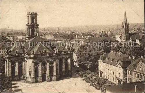 Saarbruecken mit Ludwigs und St Jakobskirche Kat. Saarbruecken