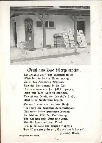 Bad Mergentheim Zeitungsstand Gedicht Kat. Bad Mergentheim