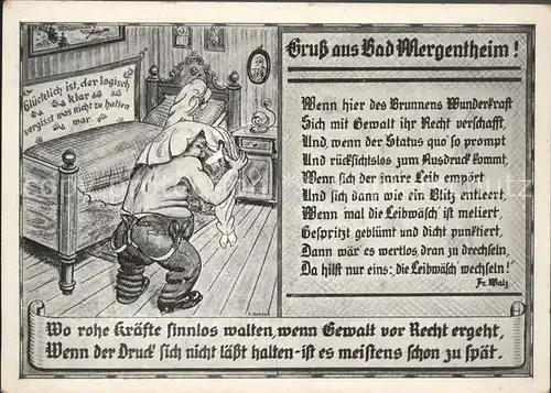Bad Mergentheim Karikatur Kat. Bad Mergentheim