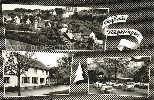 Buchklingen Odenwald Gasthaus Gruener Baum Ortsansicht Gartenwirtschaft Kat. Birkenau