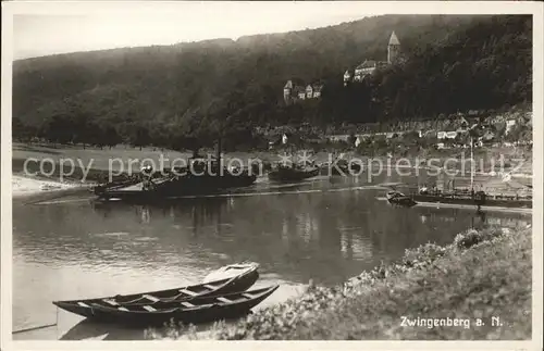 Zwingenberg Baden Neckar Gasthaus Pension Schiff Post Kat. Zwingenberg